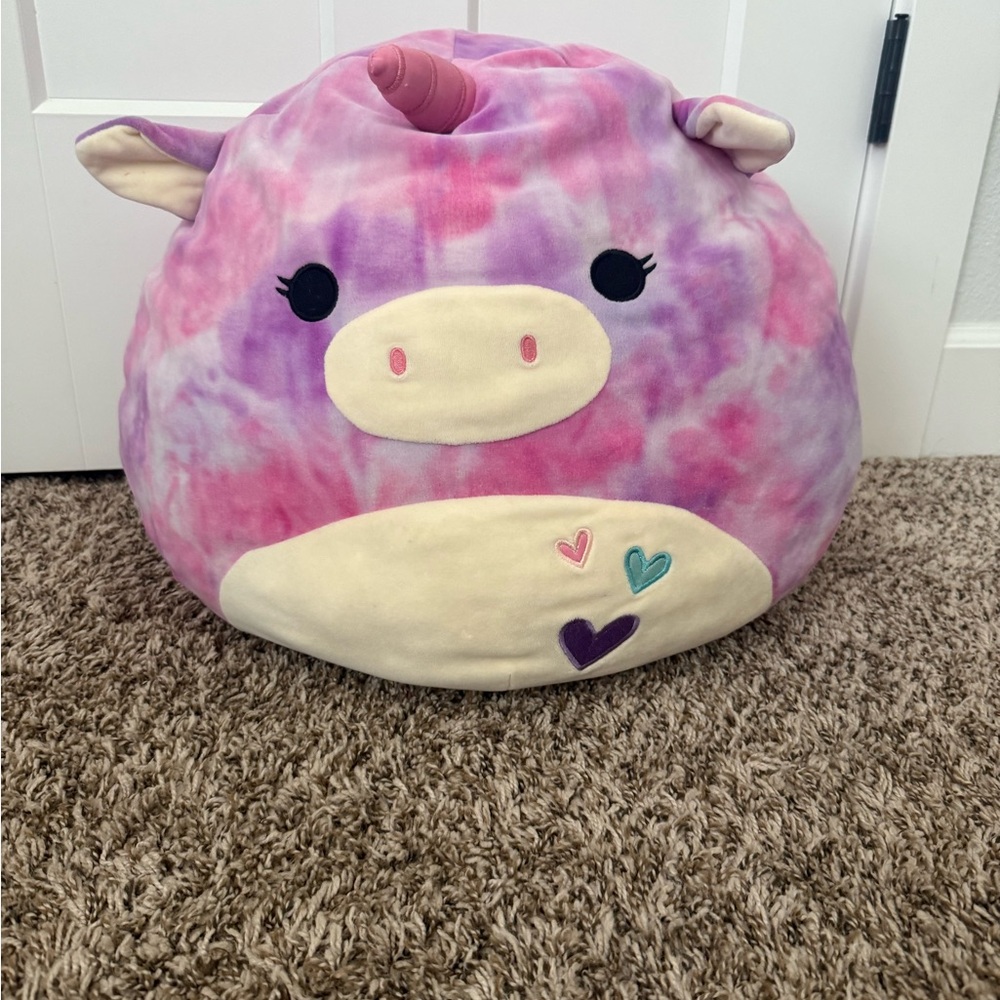 16” Lola Squishmallows Pink and Purple Tie-Dye Unicorn Plush